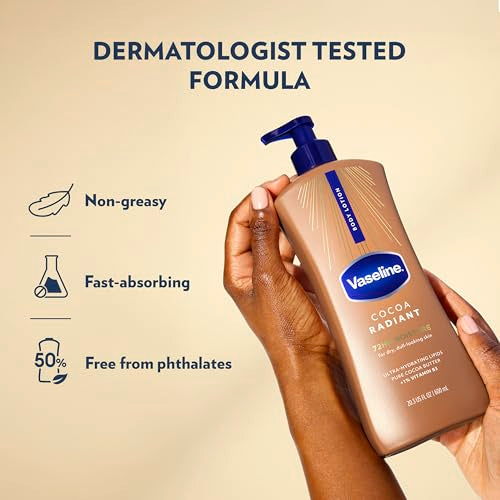 Vaseline Cocoa Radiant Body Lotion for Dry Skin + Cocoa Butter 20.3oz 3ct