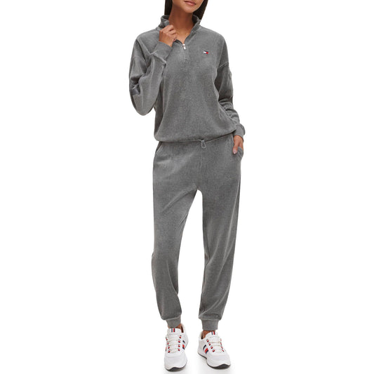 Tommy Hilfiger Women's Performance Half Zip Pullover,Ash Heather,M