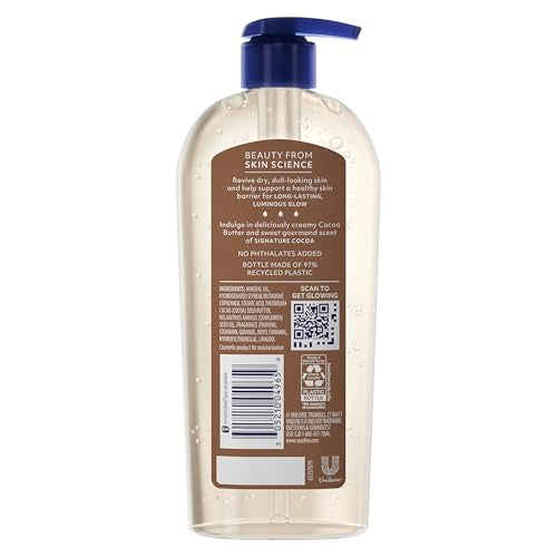 Vaseline Cocoa Radiant Body Gel Oil for Glowing Skin with Cocoa Butter 12oz