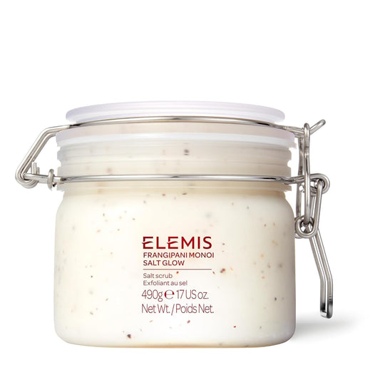 ELEMIS Frangipani Monoi Salt Glow | Luxurious Tropical Salt Scrub Helps to Lock in Moisture and Exfoliates, Smoothes, and Softens the Skin | 490g