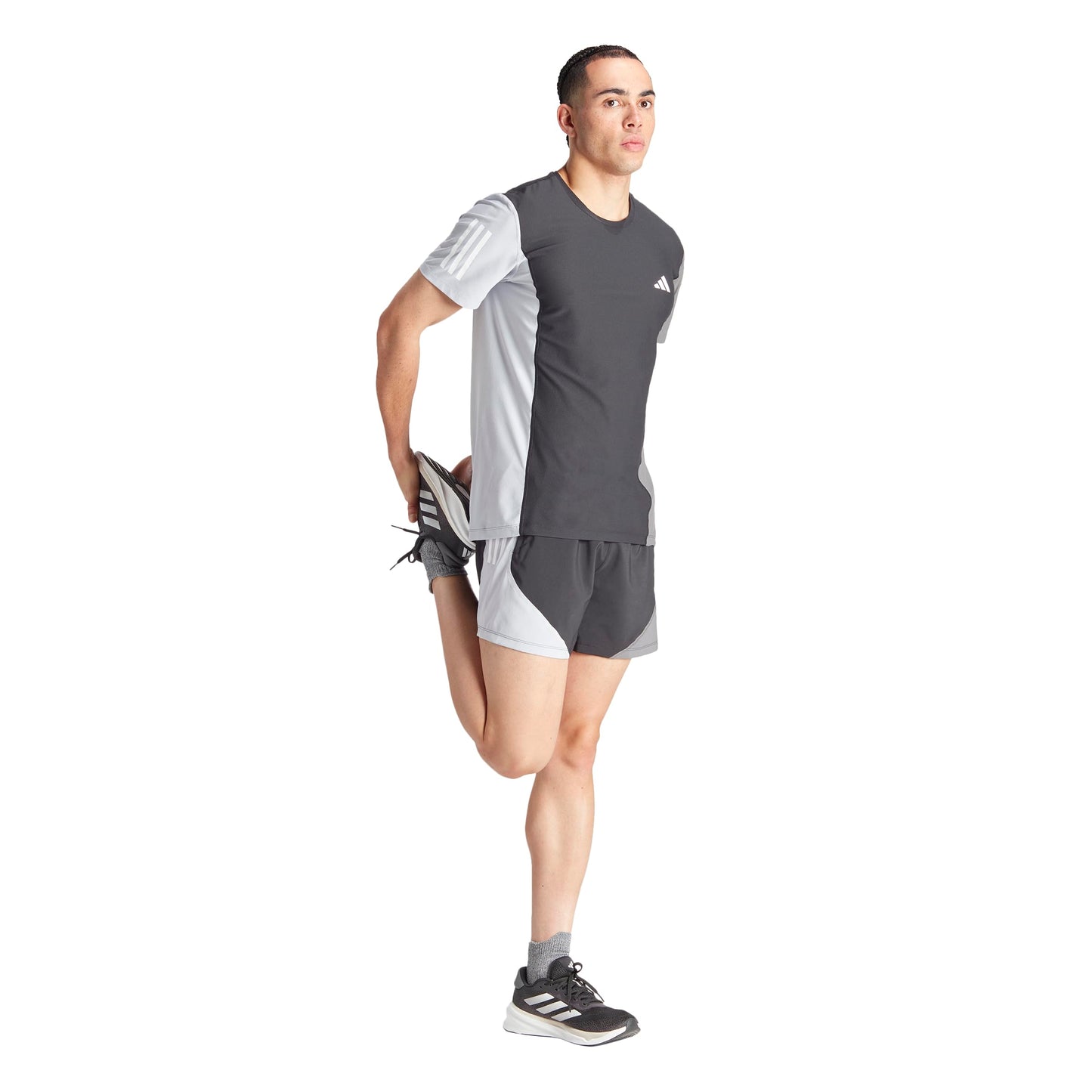 adidas Men's Own The Run Colorblock T-Shirt, Black/Halo Silver/Grey