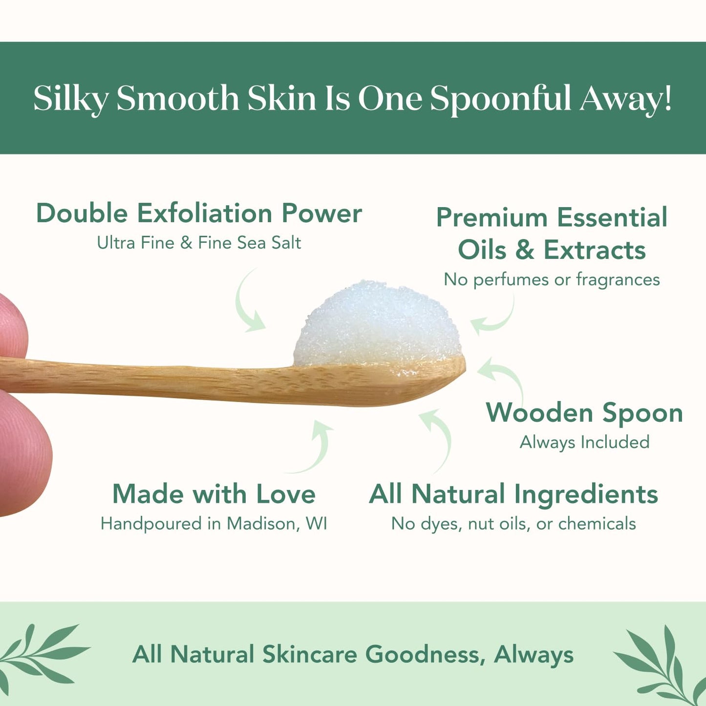 Bare Botanics Lemon Orange Body Scrub 24oz | Made in Madison, WI | All Natural Sea Salt Exfoliator w/ Skin Loving Moisturizers | Vegan & Cruelty Free | Gift Ready Packaging w/ a Cute Wooden Spoon