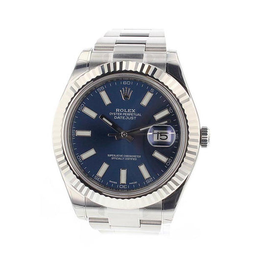 Rolex Datejust Ii 41mm Steel Blue Dial Men's Watch 116334