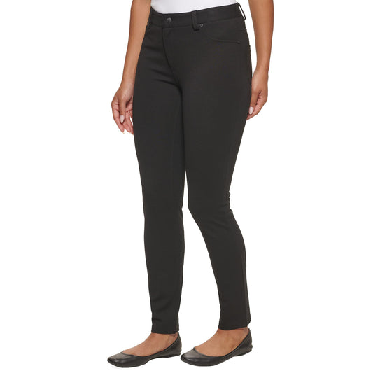 DKNY Jeans Women's Ponte Pant (X-Large, Black)