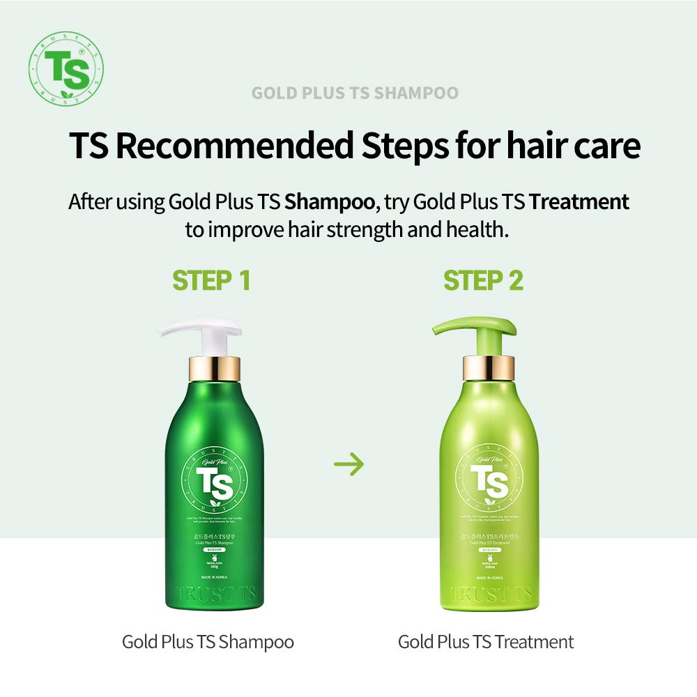 Gold Plus TS Shampoo for Hair Growth & Thickness(16.9 Fl Oz) Luxury Gold Biotin Ingredients | For Damaged, Dry, Thin Hair | Silicone Free ([SET])