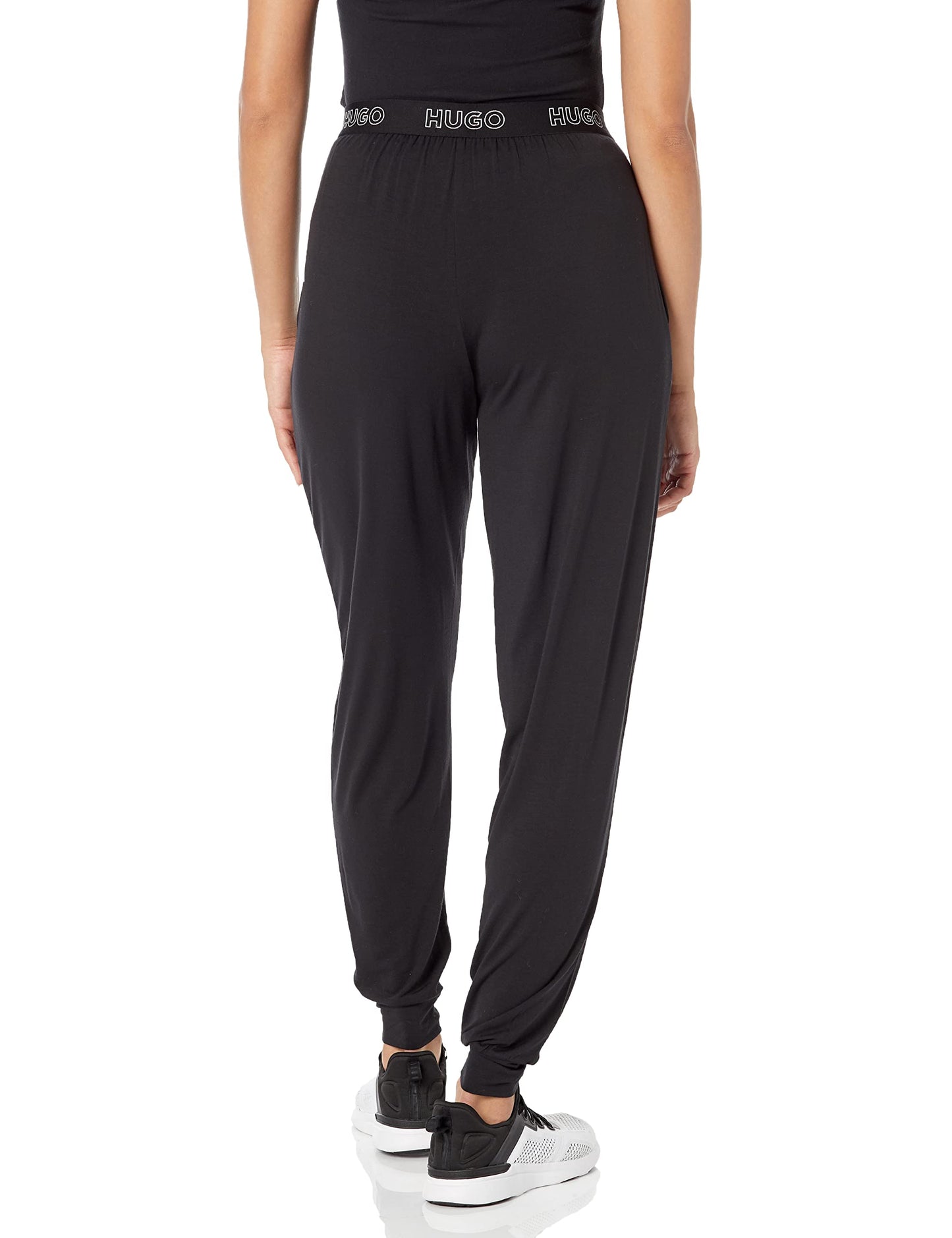 HUGO Boss Womens Outline Logo Lounge Jogger Sweatpants, Black Oil, Medium US