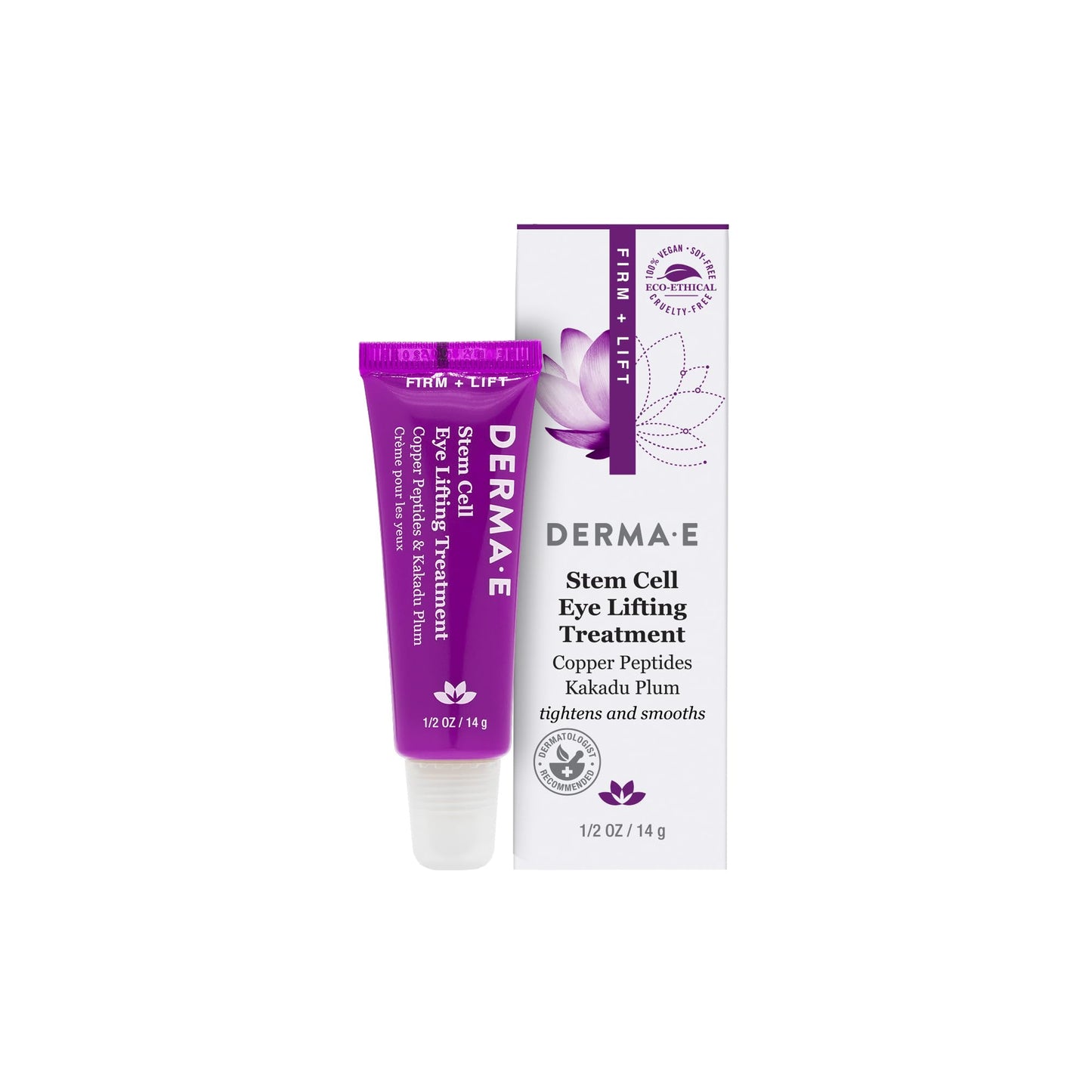 Derma E Stem Cell Lifting Eye Treatment – Multi Action Firming and Tightening Under Eye and Upper Eyelid Cream - Hydrating and Revitalizing Moisturizer, 0.5oz