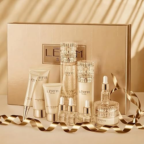Anti Aging Skin Care Set - 10pcs - Face Skincare Kit with Collagen - Hydrating & Firming Skin, Include Toner, Serum, Lotion, Eye Cream, Face Cream, Korean -style Skincare Gift Sets for Women