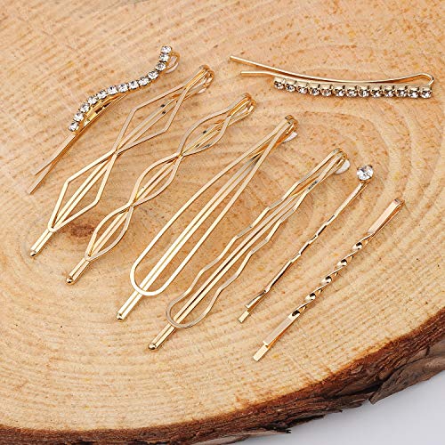 20 Pcs Elegant Hair Barrettes Golden Metal Hair Clip Pearl Hair Pins