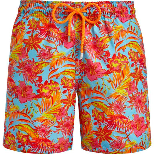Vilebrequin Men Swim Trunks Tahiti Flowers, L, Santorini