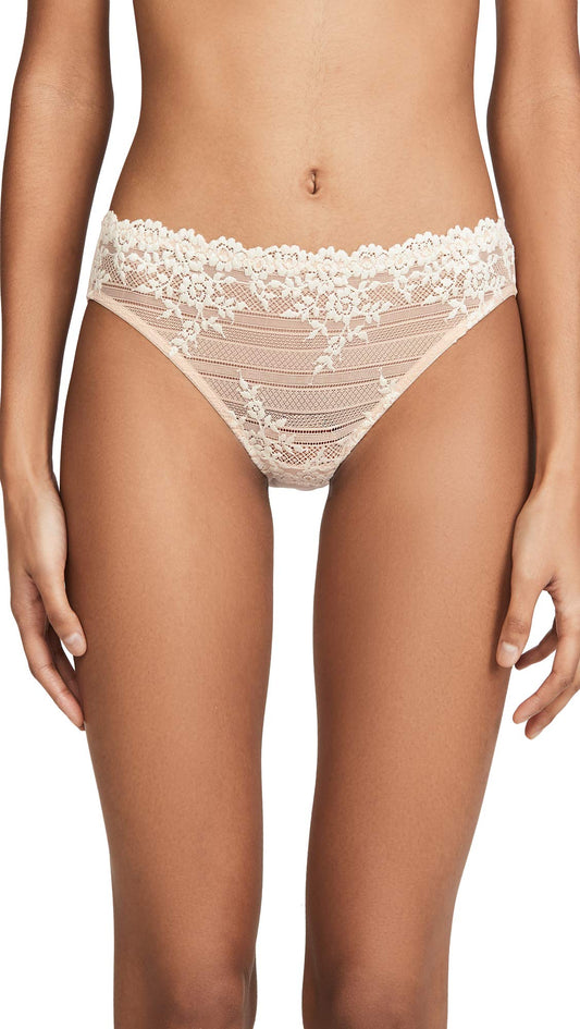 Wacoal Women's Embrace Lace Bikini Panty, Naturally Nude/Ivory, X-Large