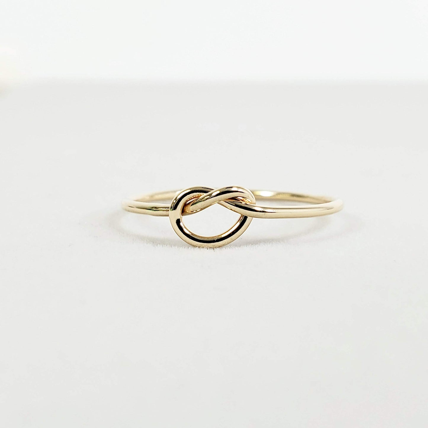 14k Solid Gold Stacking Knot Ring (yellow-gold, 7)