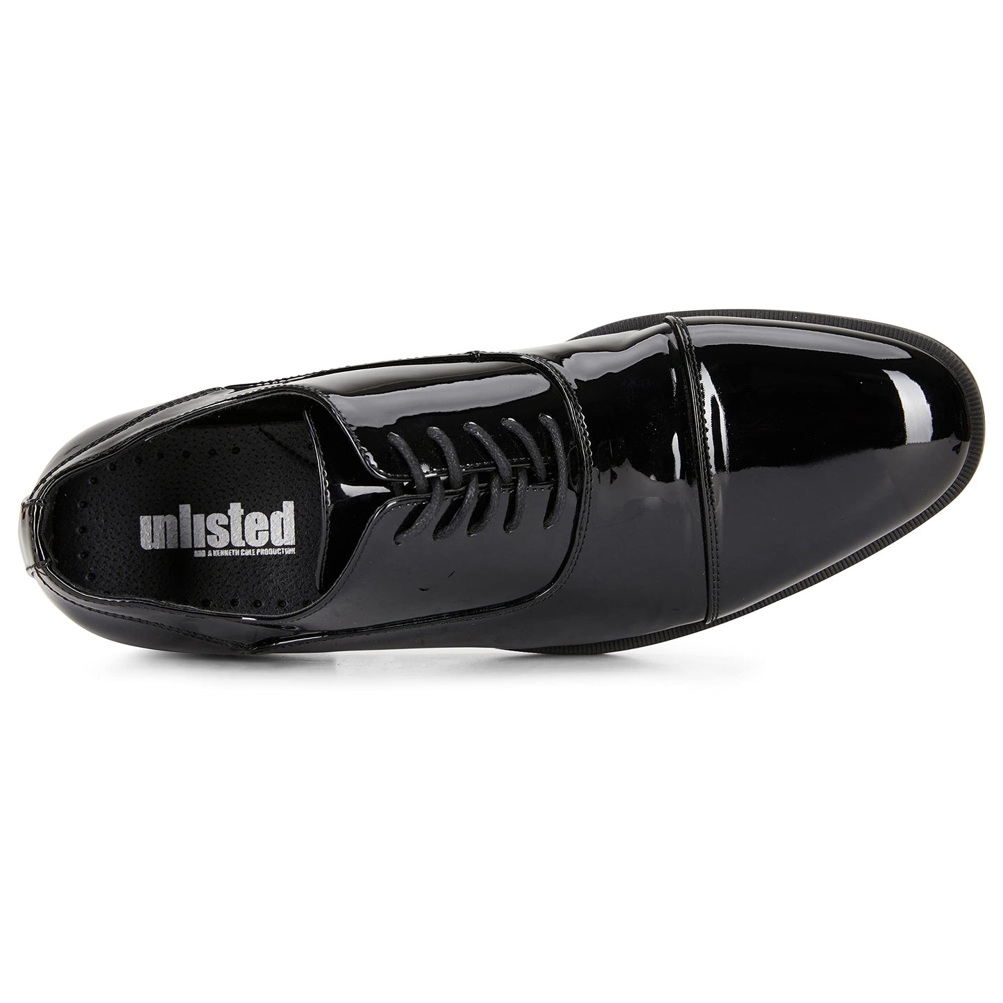 Kenneth Cole Men's Unlisted Half Time Oxford, Black/Patent, 8