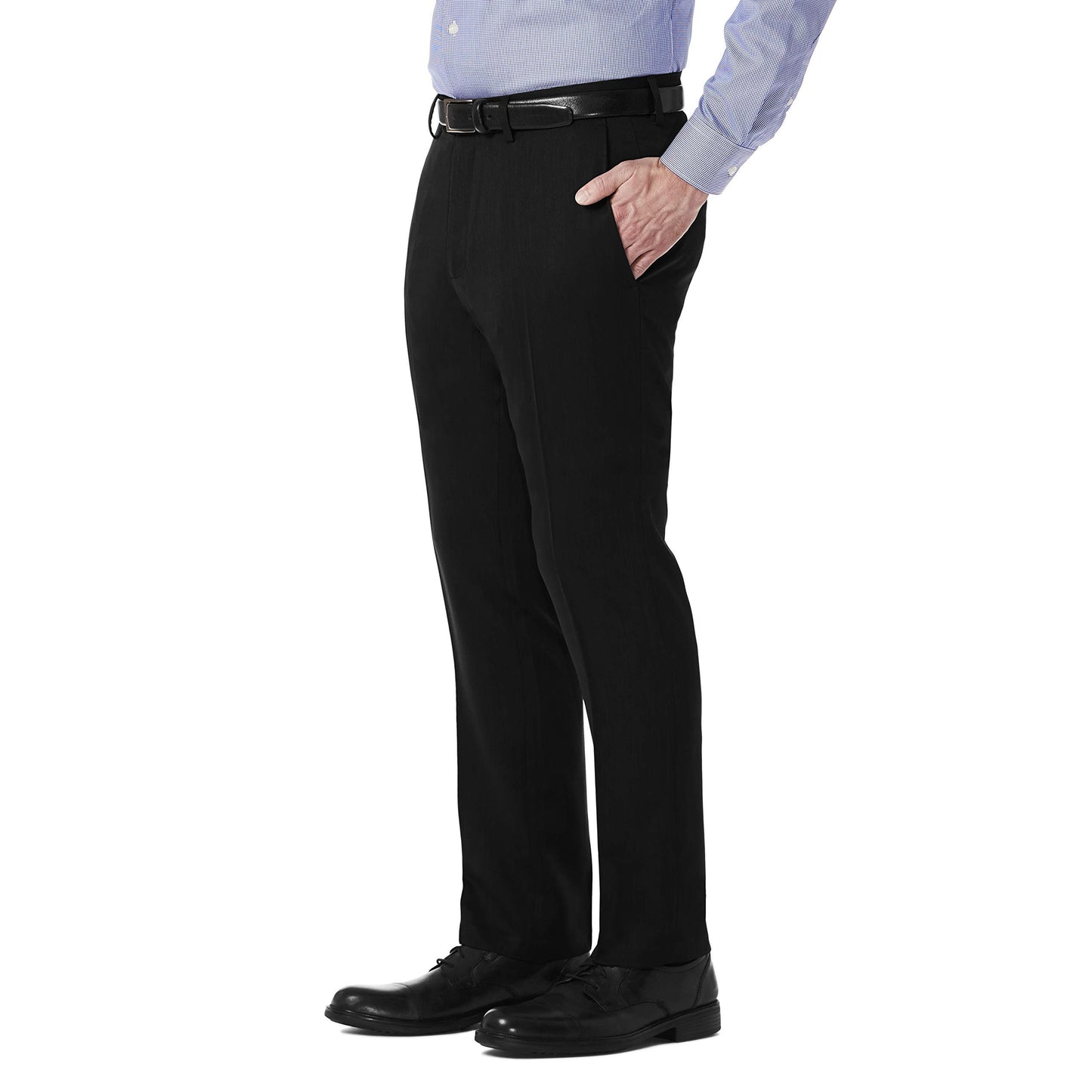 Kenneth Cole REACTION mens Urban Heather Slim Fit Flat Front dress pants, Black, 34W x 32L US