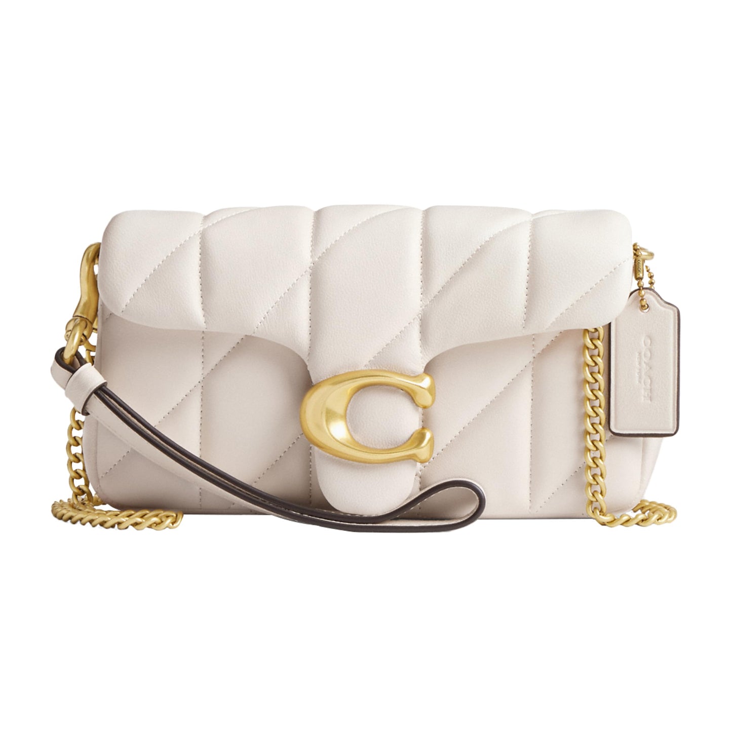 Coach Quilted Pillow Leather Tabby Wristlet with Chain