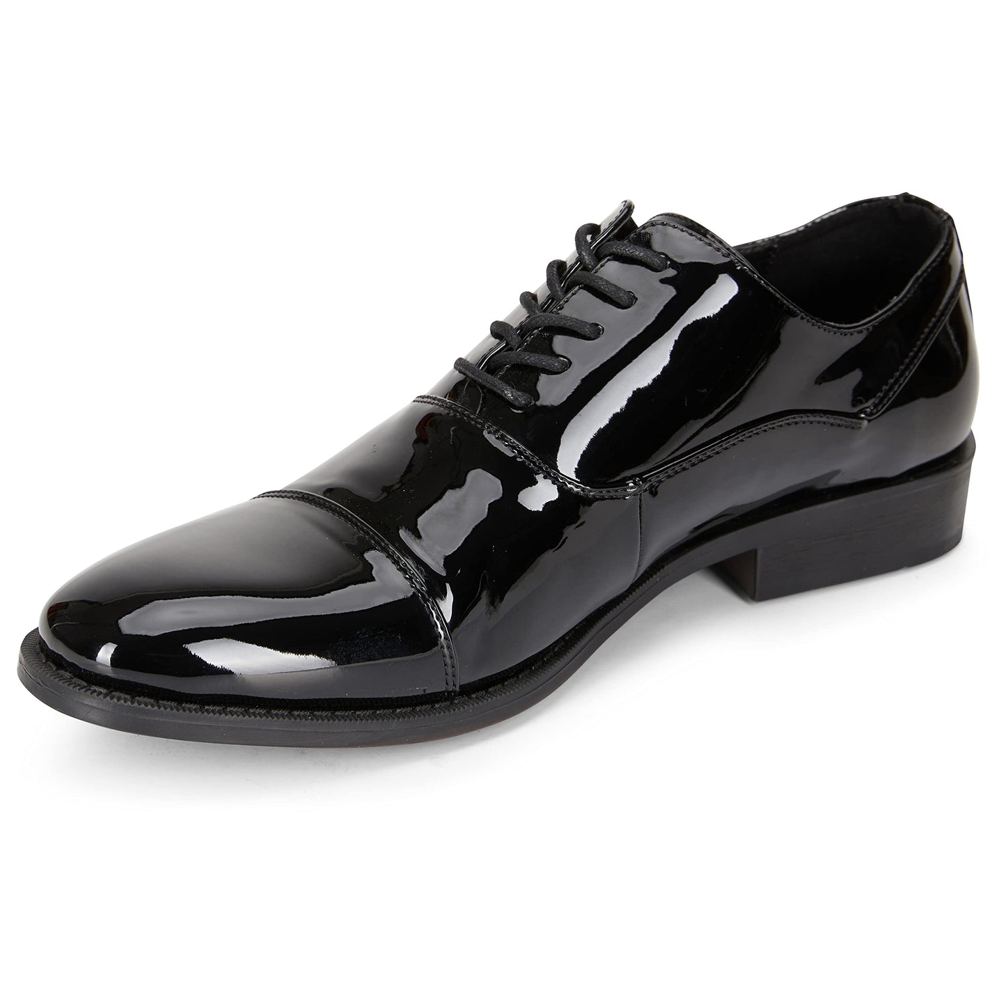 Kenneth Cole Men's Unlisted Half Time Oxford, Black/Patent, 8