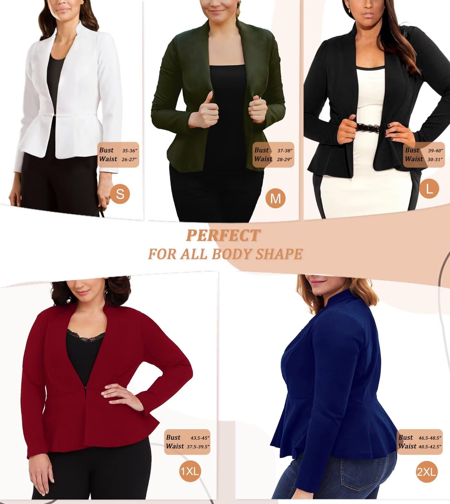 Hybrid & Company Women Super Comfy Ponte Office Blazer JK1135 1073T CHARCOAL L