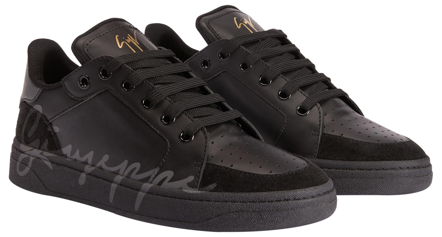 Giuseppe Zanotti, Gz94 Leather Low Top Sneakers, 7, Black