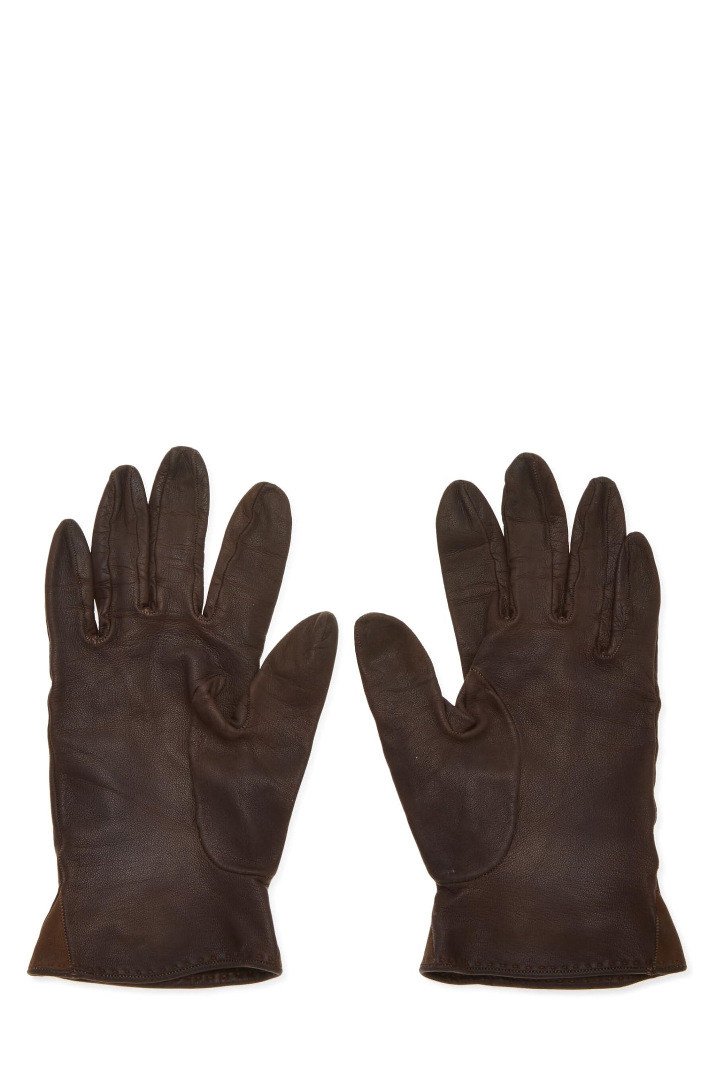 Hermès, Pre-Loved Brown Lambskin Gloves, Brown