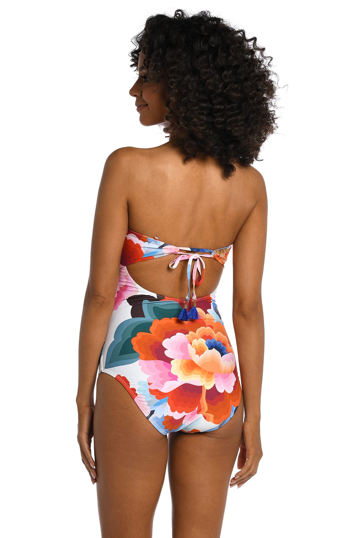 La Blanca Women's Bandeau One Piece Swimsuit, Multi//Floral Rhythm, 10