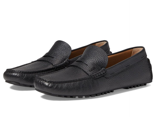 HUGO BOSS Driver Grain Leather Moccasins Black Midnight EU 45 (US Men's 12) D (M)