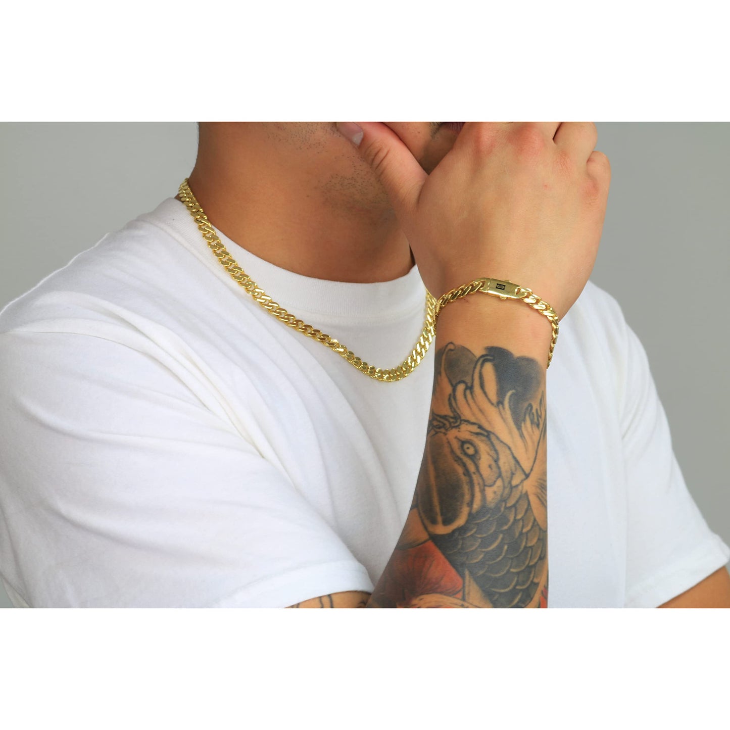Nuragold 14k Yellow Gold 7.5mm Royal Monaco Miami Cuban Link Chain Bracelet, Mens Womens Fancy Box Clasp 7" 7.5" 8" 8.5" 9"