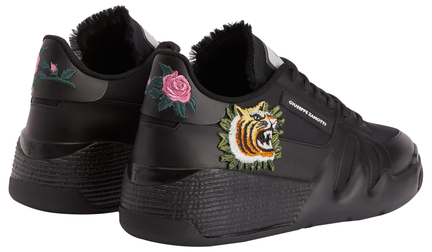 Giuseppe Zanotti, Talon Fabric Low Top Sneakers, 10, Black