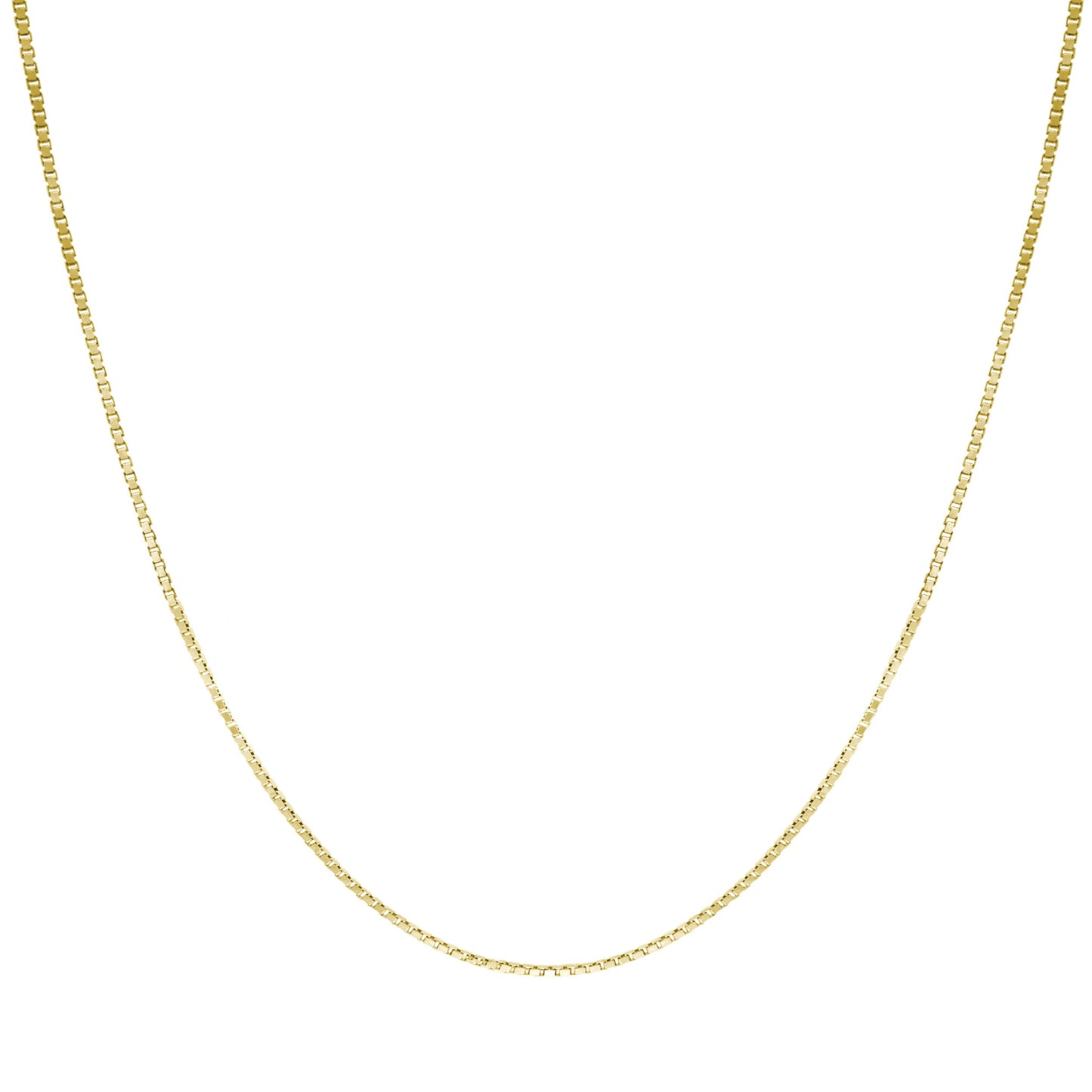 Honolulu Jewelry Company 14K Real Solid Yellow Gold 0.7mm Box Chain Necklace Lobster Clasp (20 Inches)