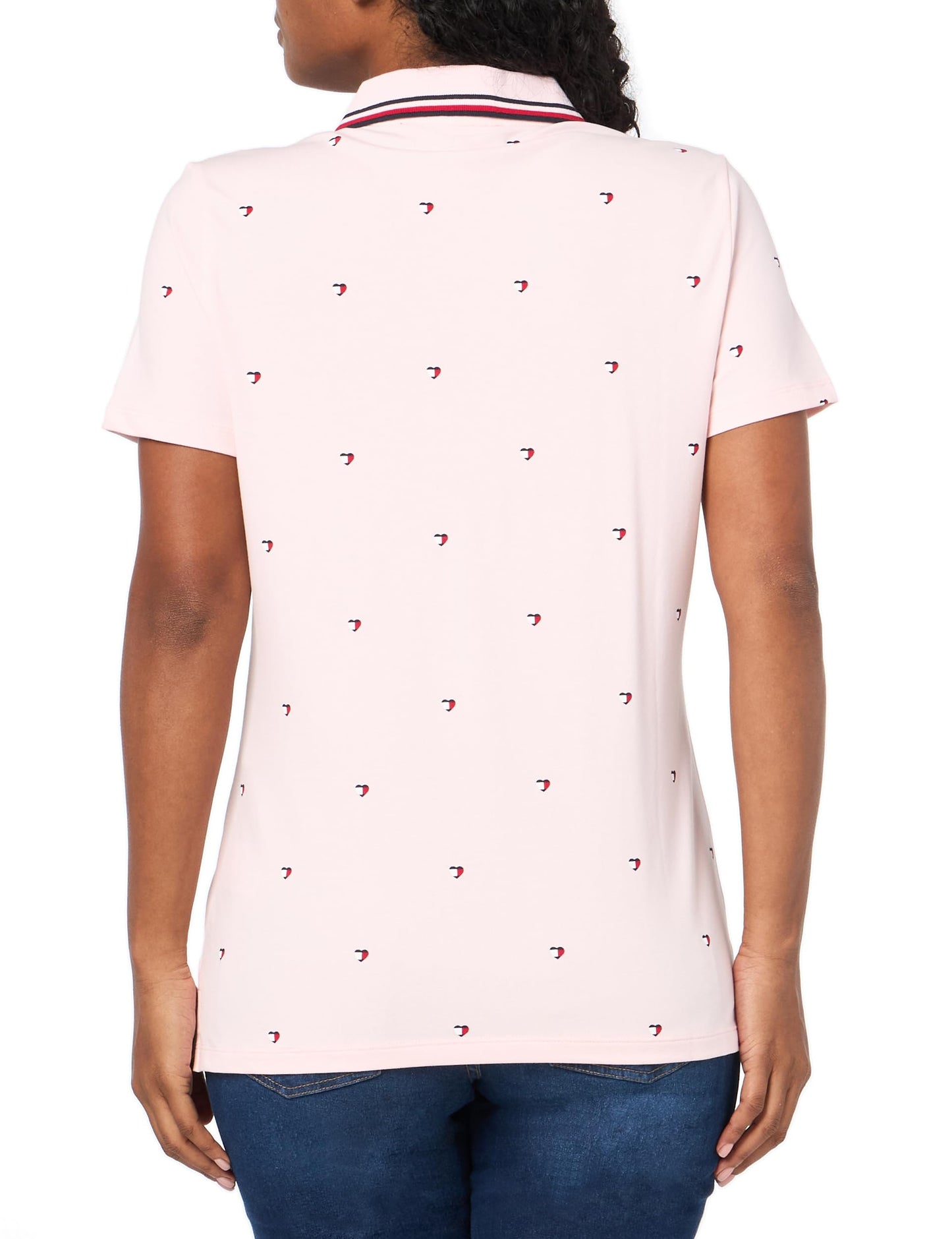 Tommy Hilfiger Women's Sportswear Polo, Balerina Pink Multi, XL