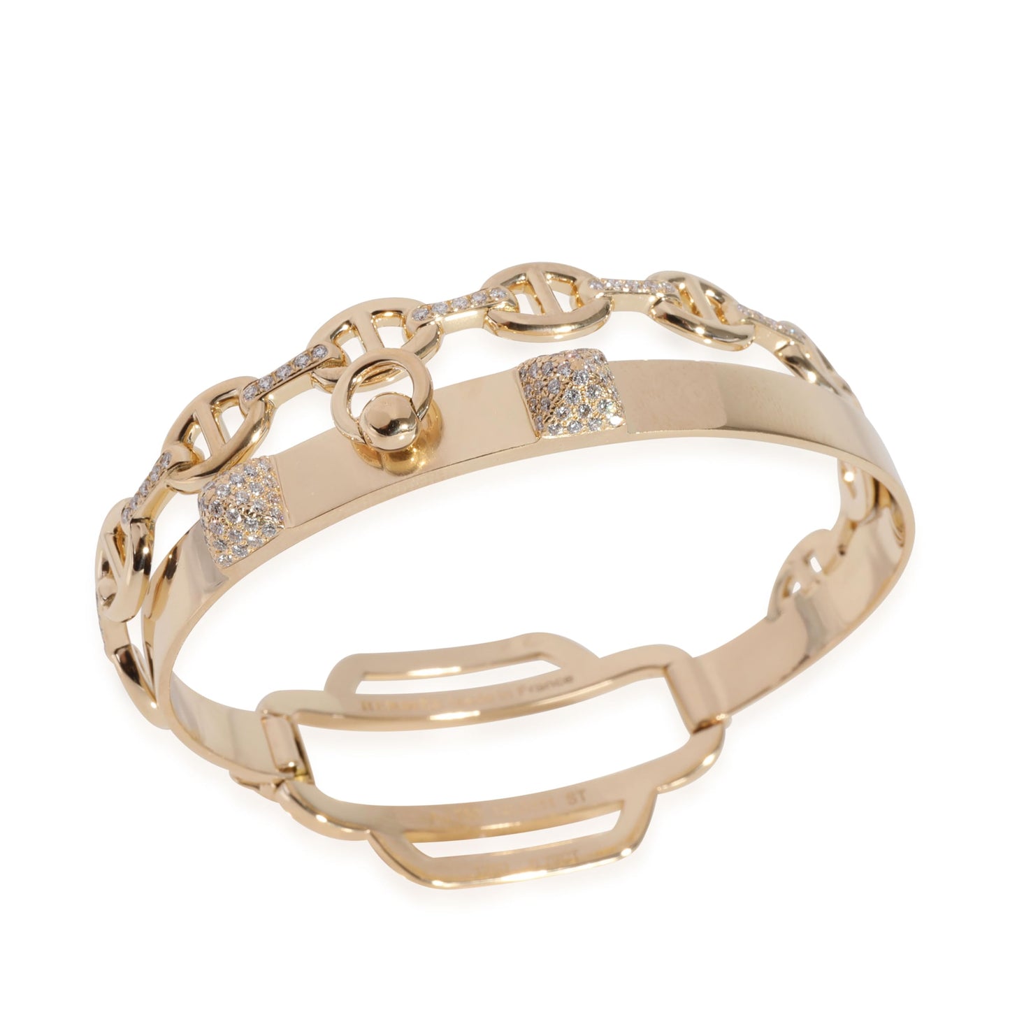 Hermès, Pre-Loved Double Tour Bracelet, 16 cm, Yellow Gold