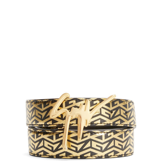 Giuseppe Zanotti, Giuseppe Monogram Belt, One Size, Gold
