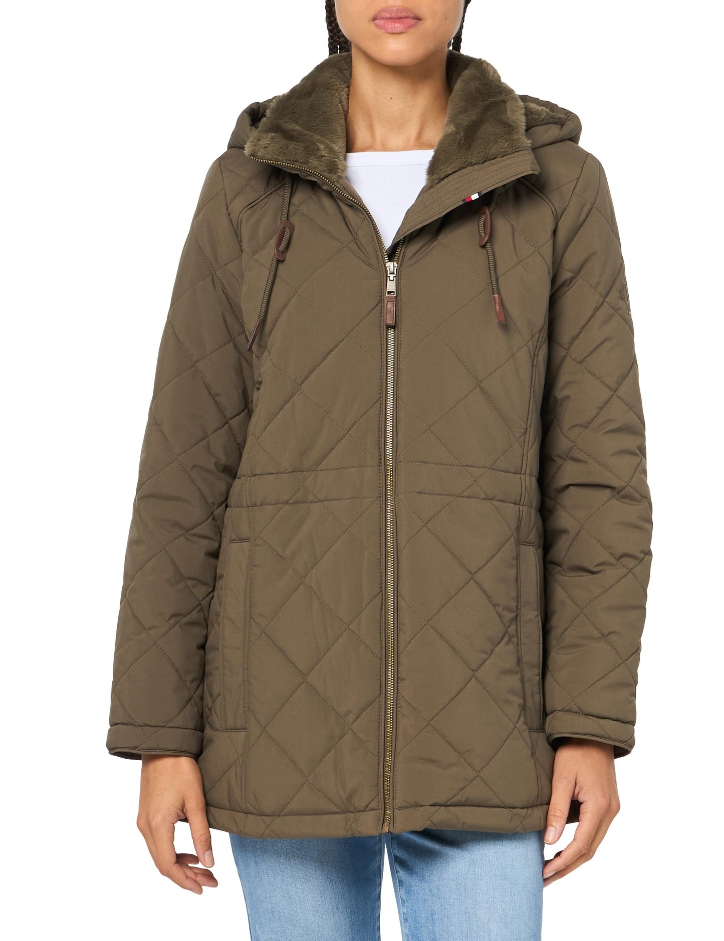 Tommy Hilfiger Women's Outerwear Quilt ed coat,Juniper, M