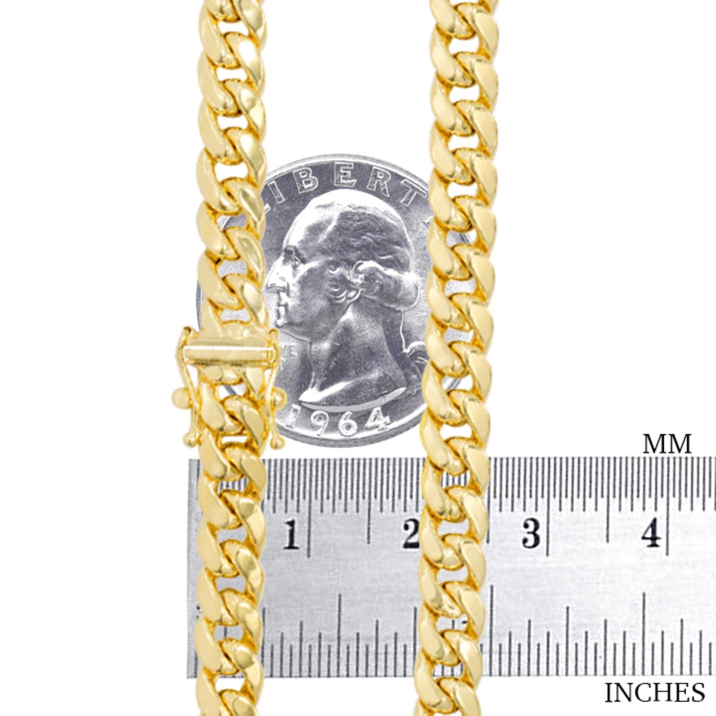 Nuragold 14k Yellow Gold 6mm Solid Miami Cuban Link Chain Pendant Necklace, Mens Jewelry Box Clasp 20" 22" 24" 26" 28" 30"