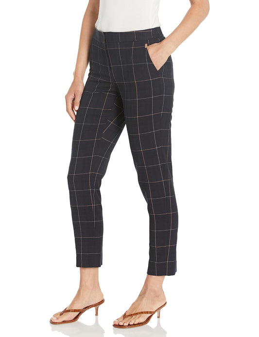 Tommy Hilfiger Women's Pants – Business Trouser with Elastic Waist Back and Flattering Fit, Midnight/Grey Mutli, 12