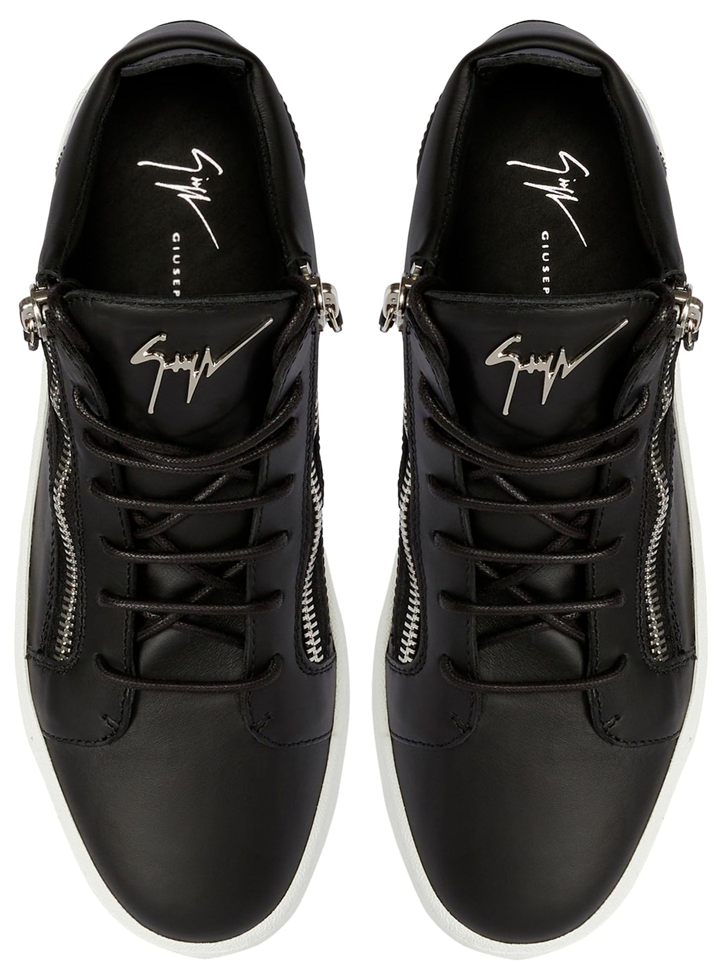Giuseppe Zanotti, Kriss Mid Top Mirror Effect Men's Sneakers, 14, Black