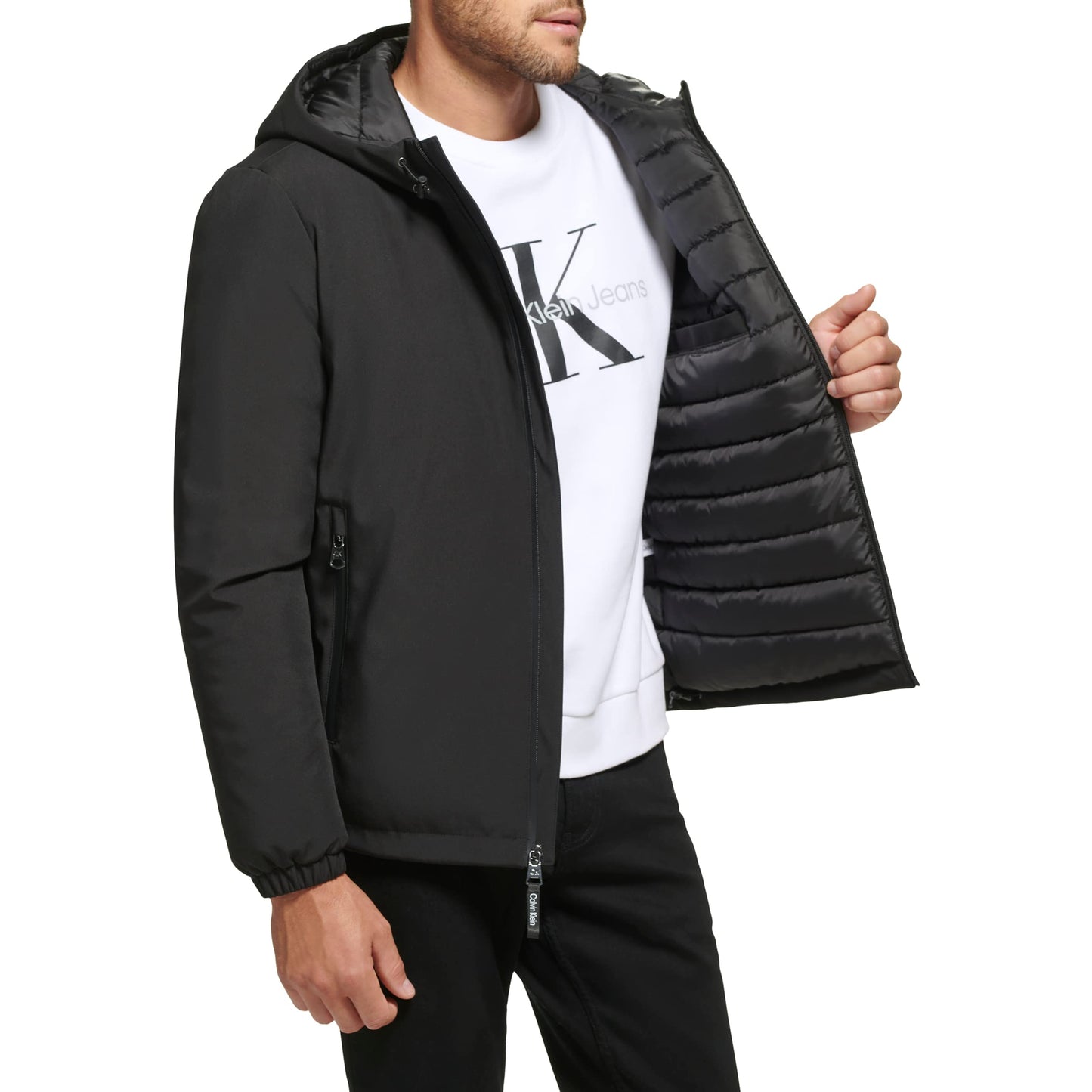 Calvin Klein mens OUTERWEAR Jacket,Black,X-Large
