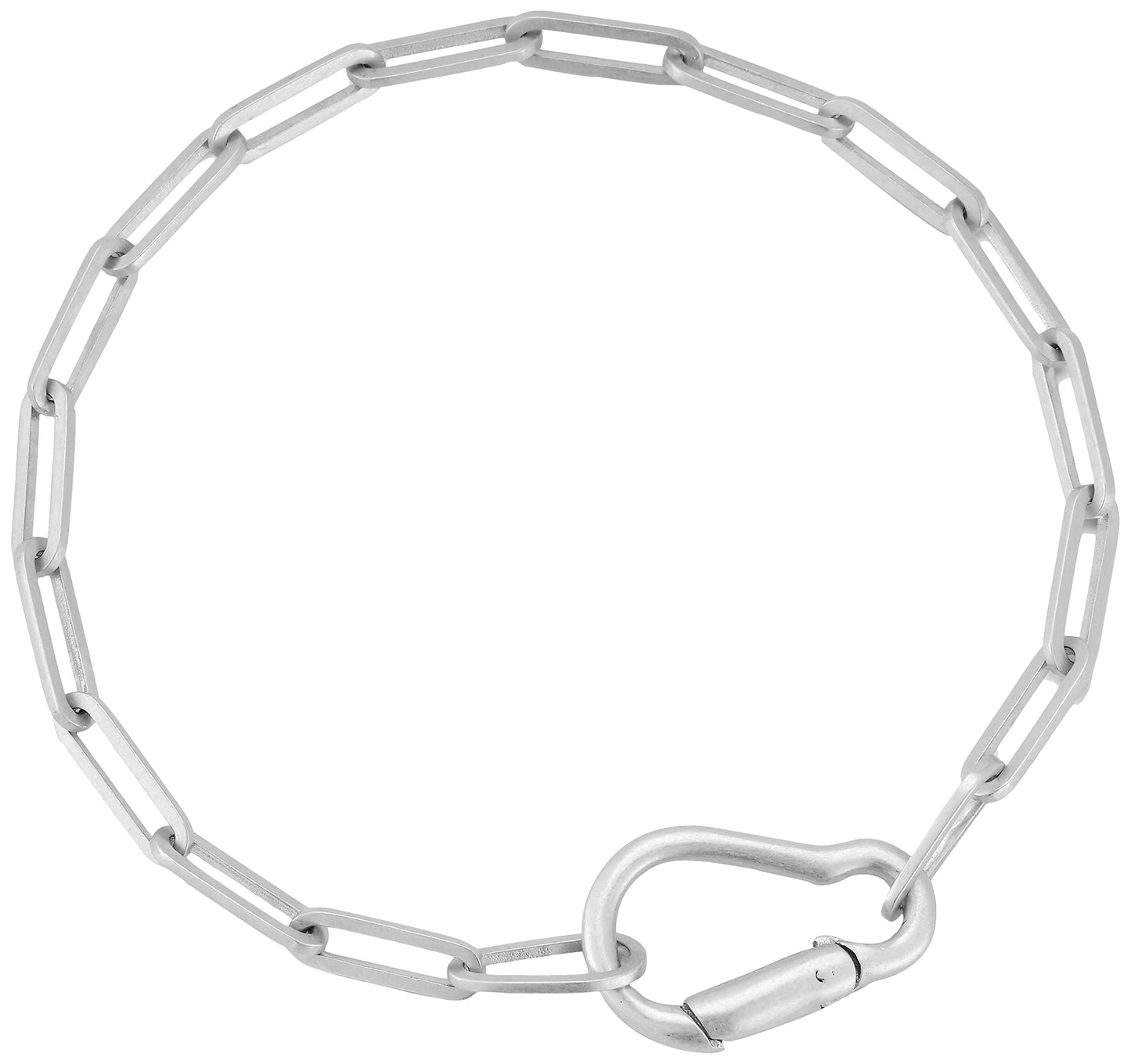 MATEO New York, Carabiner Chain Bracelet, Silver