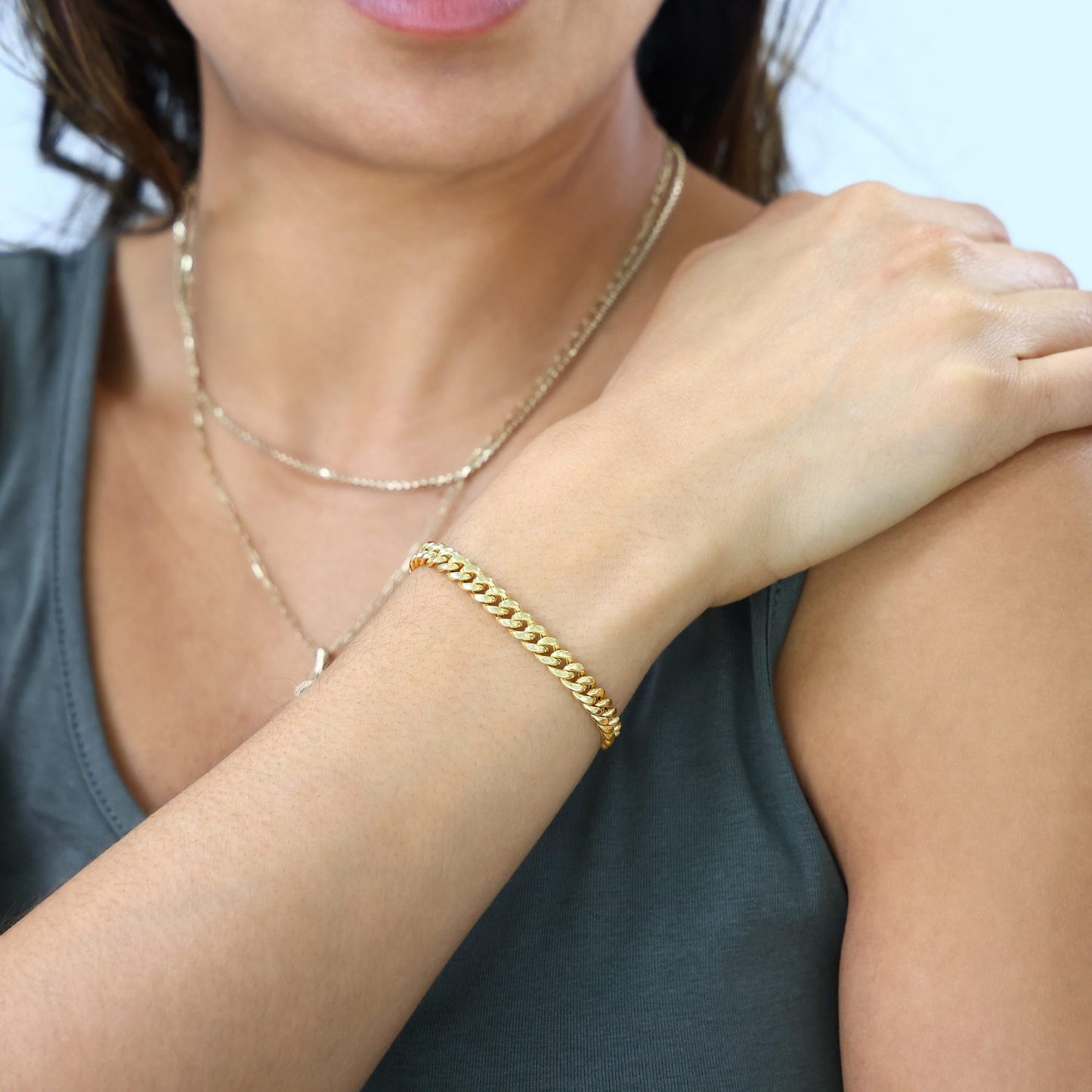 Nuragold 14k Yellow Gold 5.5mm Miami Cuban Link Chain Bracelet, Mens Womens Jewelry Box Clasp 7" 7.5" 8" 8.5" 9"