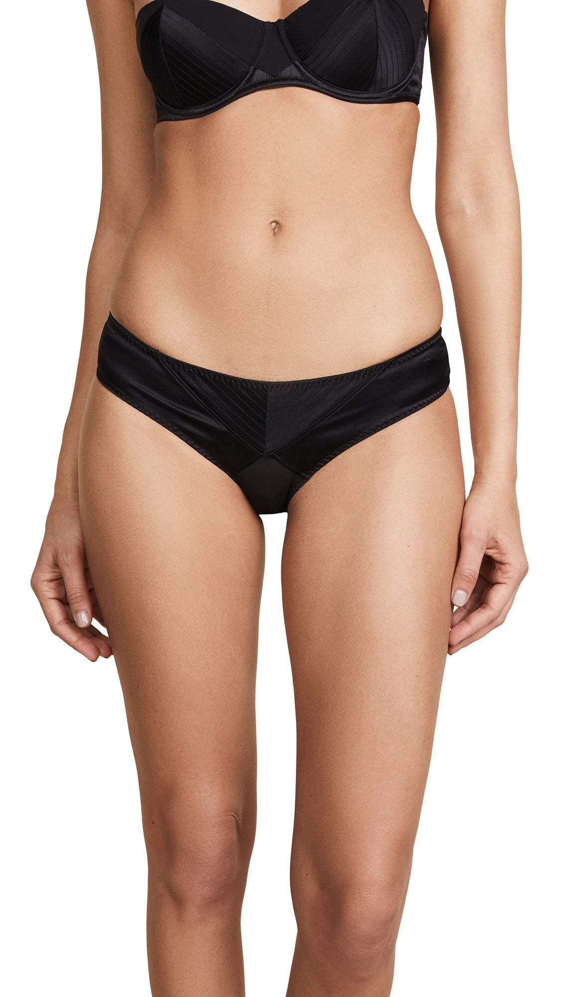 Fleur du Mal Women's Satin Hipster, Black, L