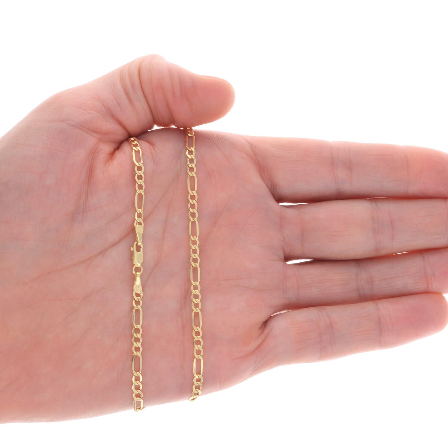 Nuragold 14k Yellow Gold 3.5mm Figaro Chain Link Bracelet or Anklet, Mens Womens Jewelry 7" 7.5" 8" 8.5" 9"
