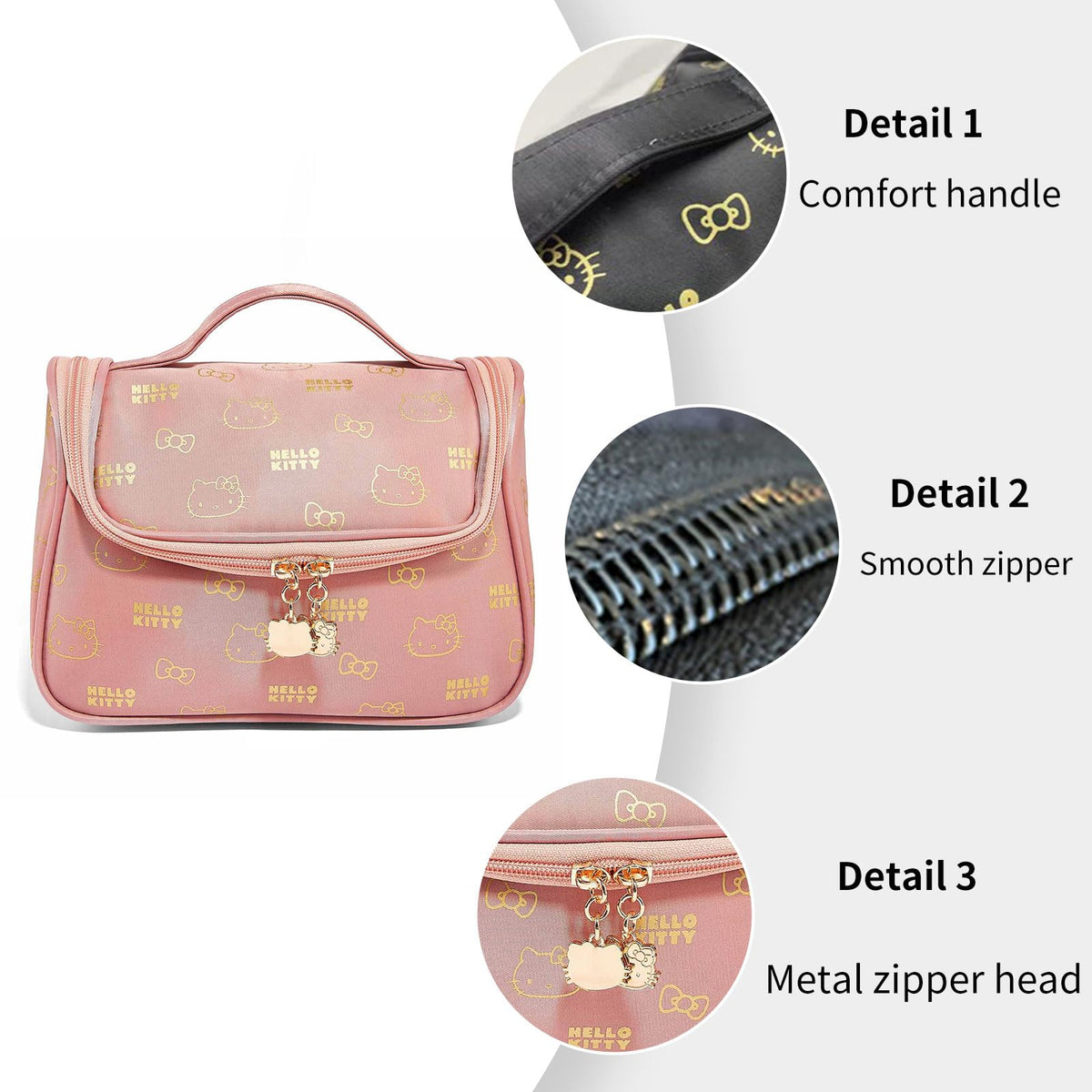 JAMNSY Makeup Bags for Women | Zipper Luxury Printed Cosmetic Bag with Handle | Cute Travel Toiletry Bag Organizer - Lovely Gifts for Her