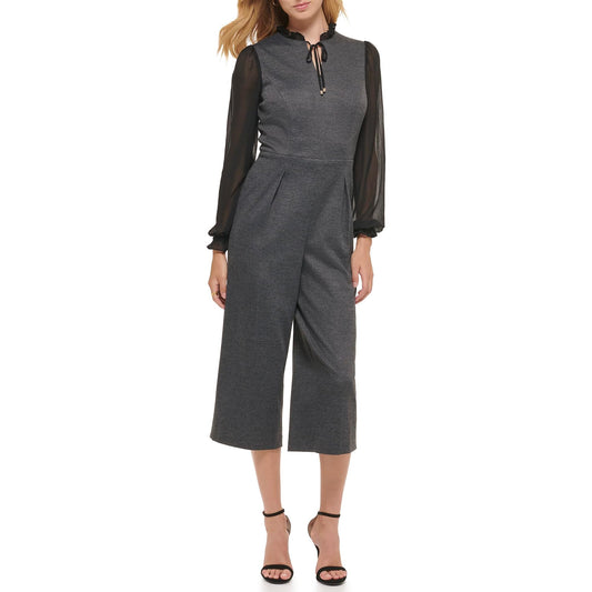 Tommy Hilfiger Herringbone Twofer Jumpsuit Dark Grey/Black 14