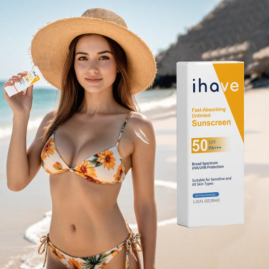 iHave Sunblock, SPF 50 Sunscreen with Broad Spectrum UVA UVB Protection, Oil-Free Fast-Absorbing Face Sunscreen for All Skin, Travel Size Facial Sun Screen Protector, Sun Skin Care Gifts for Women