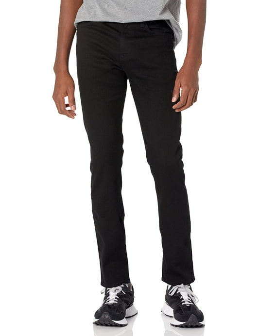 BOSS Hugo Mens Slim Fit Black Stretch Cotton Jeans, Black Midnight, 32-34 US