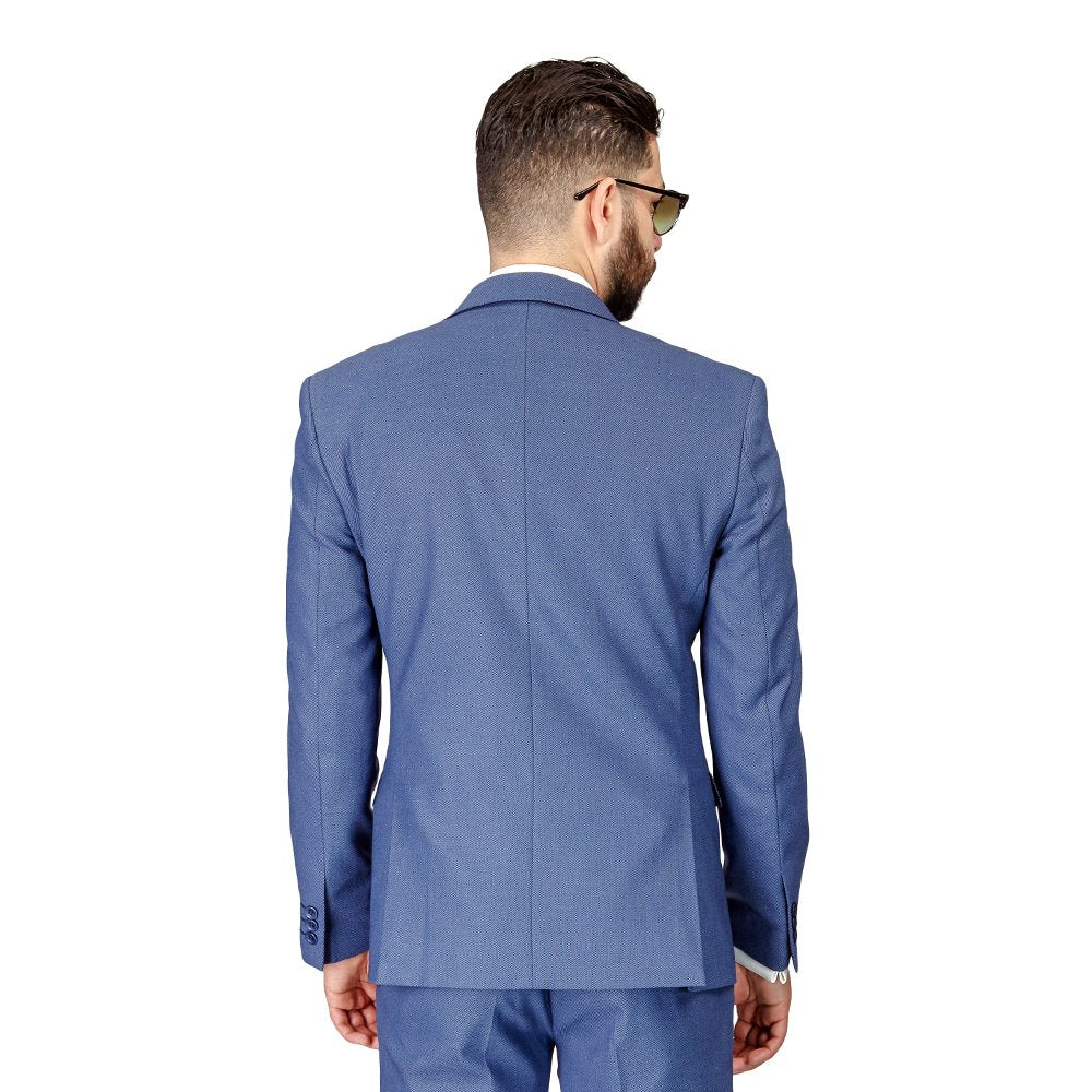 Slim Fit Men Suit Micro Textured Weave 2 Button Notch Collar AZAR 11812 (38 Regular 32 Waist 32 Length, Slate Gray)