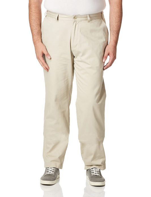 Nautica Womens Twill Flat-front Pants, True Stone, 50W X 30L US