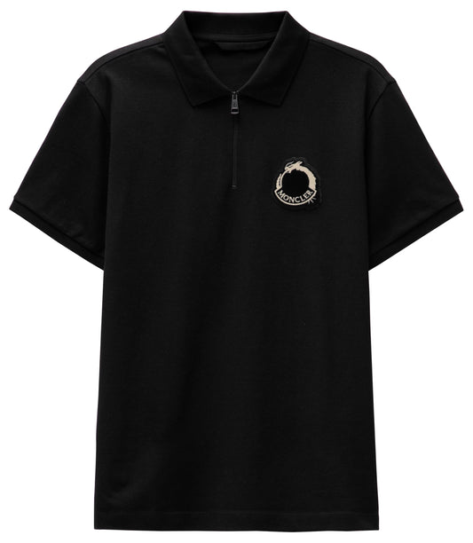 Moncler, Mens SS Polo, Medium, Black