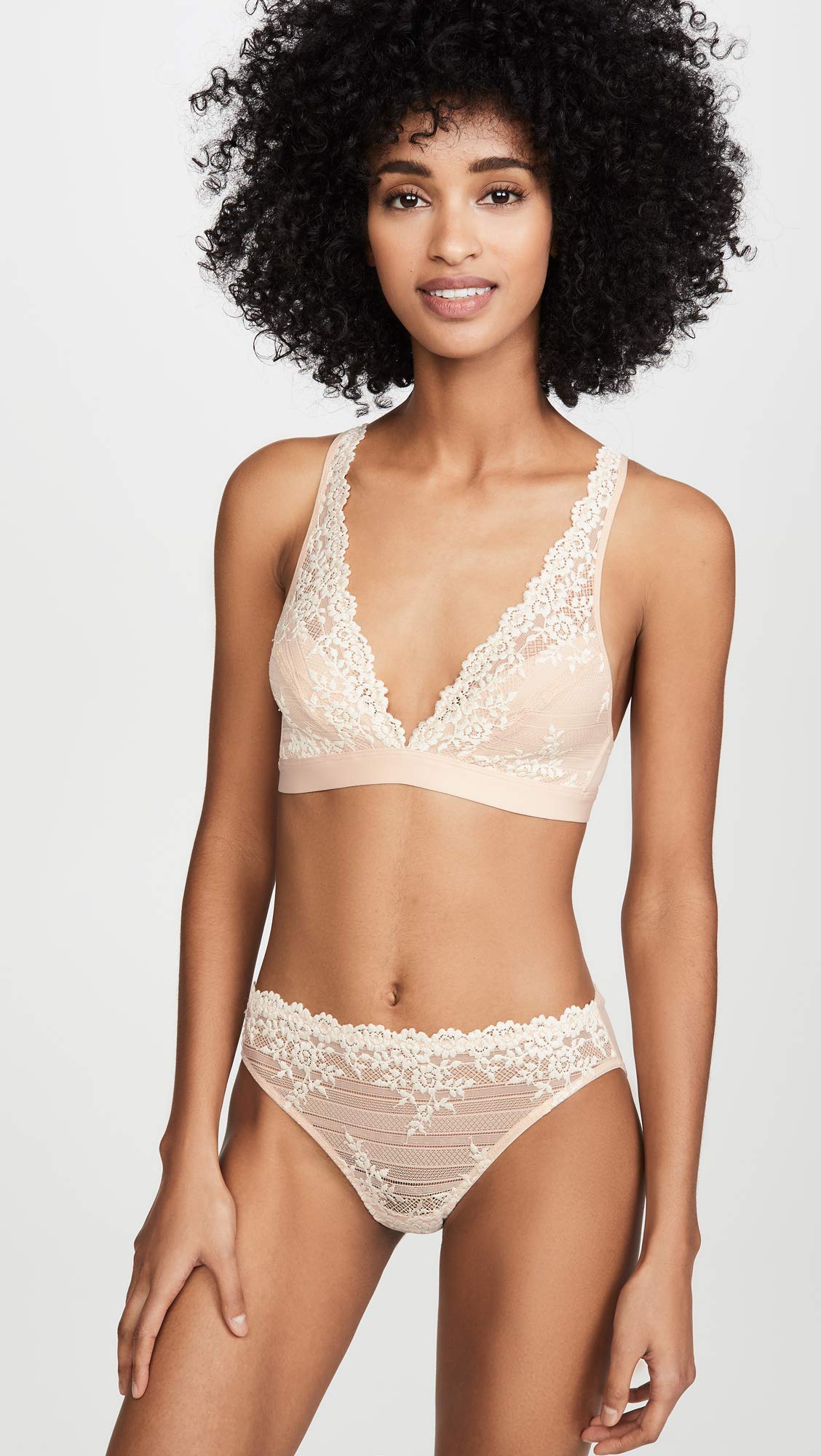 Wacoal Women's Embrace Lace Bikini Panty, Naturally Nude/Ivory, X-Large