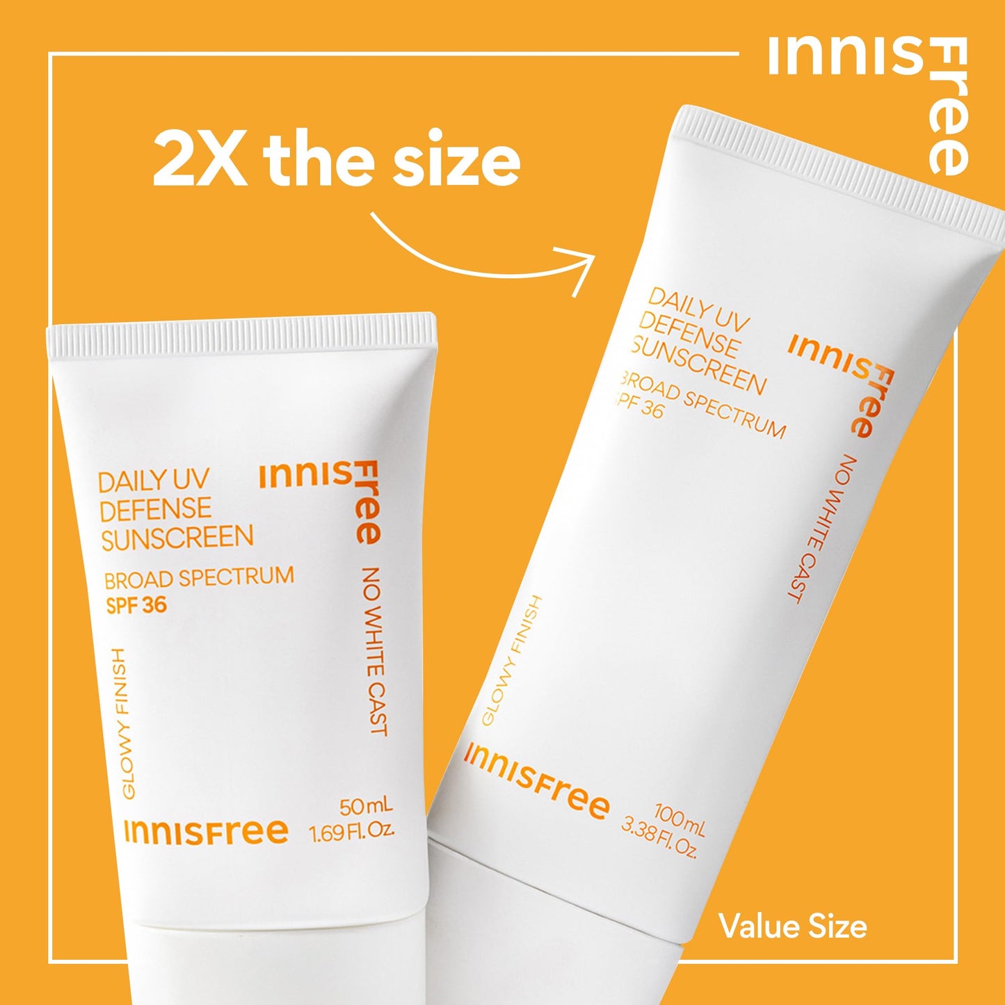 innisfree Daily UV Defense Sunscreen Broad Spectrum SPF 36, Invisible Korean Sunscreen with No White Cast (Packaging May Vary)