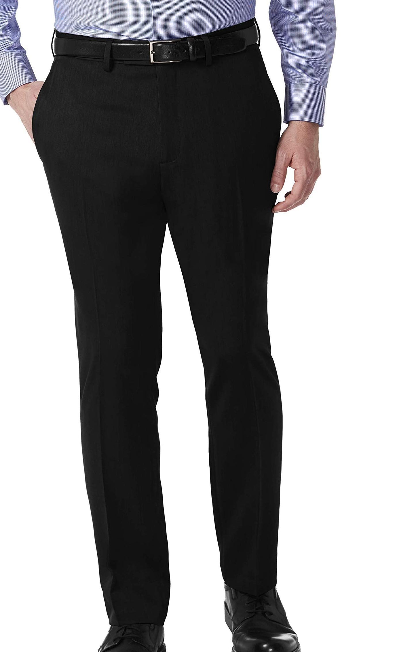 Kenneth Cole REACTION mens Urban Heather Slim Fit Flat Front dress pants, Black, 34W x 32L US